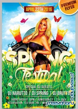 Spring Festival V7 Flyer PSD Template + Facebook Cover