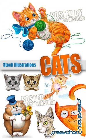 Иллюстрации котов - Растровый клипарт