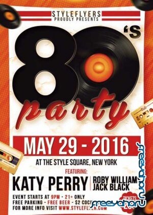 80’s Party PSD Flyer Template