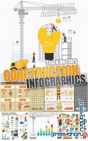 Строительство инфографика - Векторный клипарт