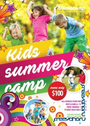 Kids Summer Camp PSD Flyer Template