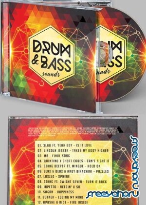 Drum & Bass Sound CD Cover PSD Template