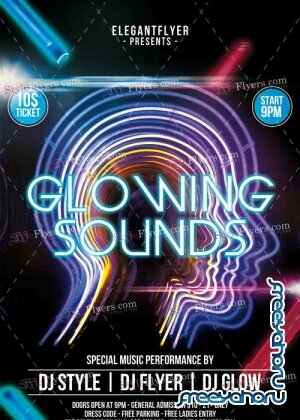 Glowing Sounds V1 PSD Flyer Template