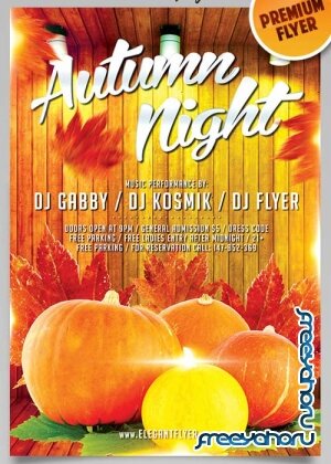 Autumn Night V3 Flyer PSD Template + Facebook Cover