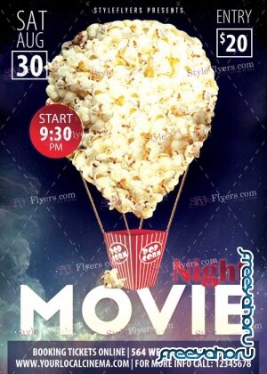 Movie Night PSD V3 Flyer Template