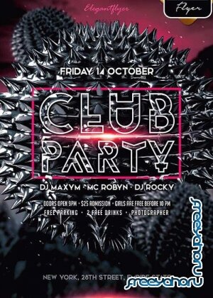 Club Party Flyer PSD V3 Template + Facebook Cover