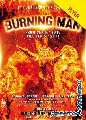 Burning Man V1 PSD Flyer Template