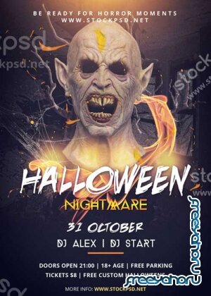 Halloween Nightmare V2 PSD Flyer
