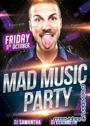 Mad Music Party V1 PSD Flyer Template