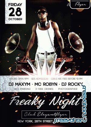 Freaky Night V1 Flyer PSD Template + Facebook Cover