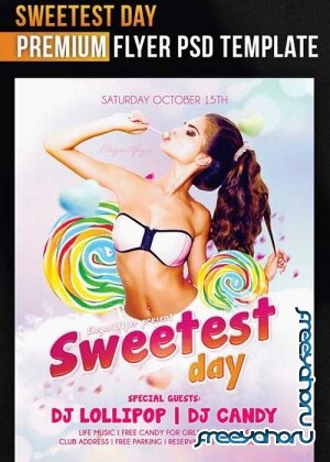 Sweetest Day Flyer PSD V7 Template + Facebook Cover