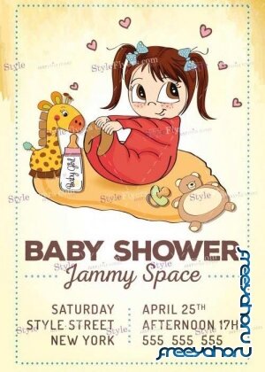 Baby Shower V12 PSD Flyer Template