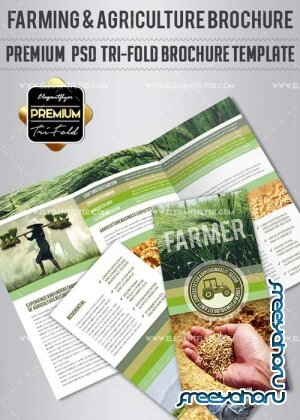 Farming & Agriculture V1 Premium Tri-Fold PSD Brochure Template