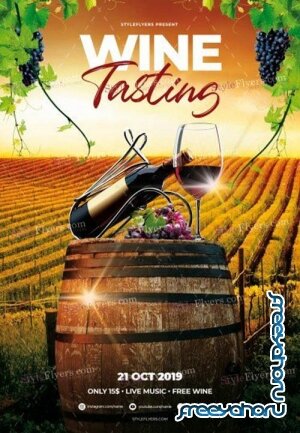 Wine Tasting V2208 2019 PSD Flyer