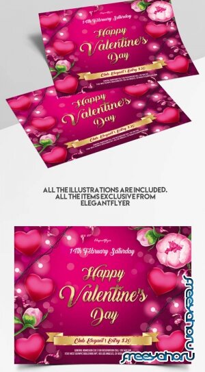 St Valentines Day V1101 2020 Premium PSD Flyer Template