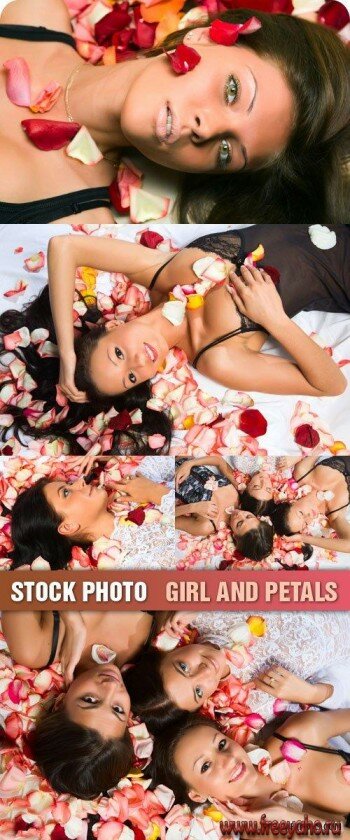 Stock Photo - Girl and Petals |    
