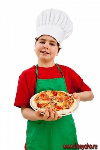 -   | Boy cook & pizza
