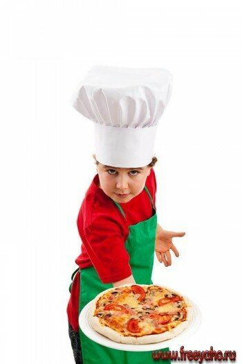 -   | Boy cook & pizza