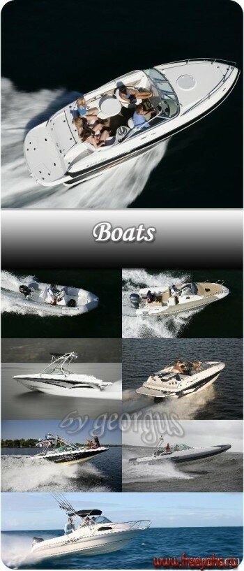 Моторные лодки - растровый фотоклипарт | Motorboats