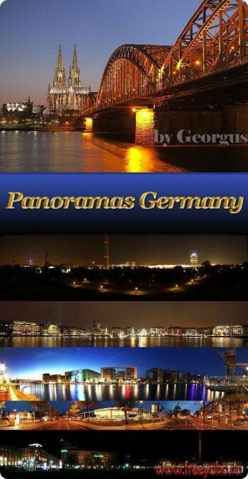 Ночные города и панорамы Германии - растровый клипарт | Night city
