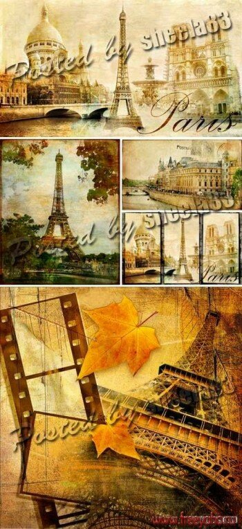 Париж и Эйфелева башня в винтажном стиле | Vintage Paris