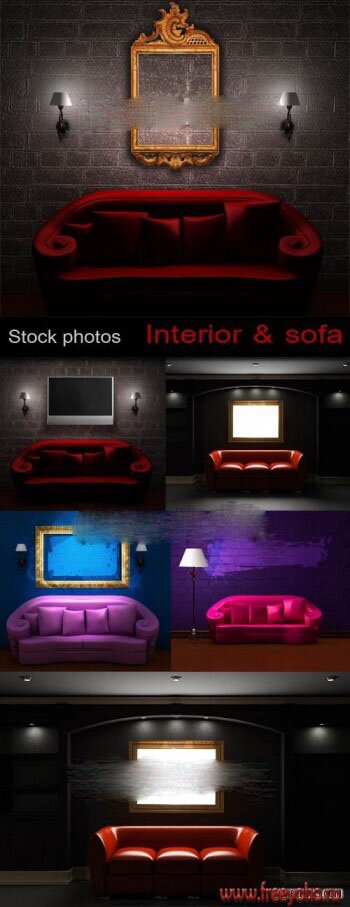      -   | Luxury interior & sofa clipart