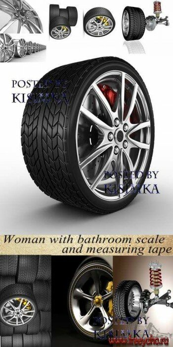 Автомобильные шины и диски - растровый клипарт | Car tires