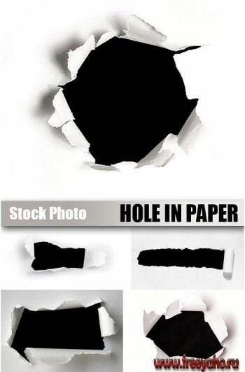 Stock Photo - Hole in paper | ����� � ������