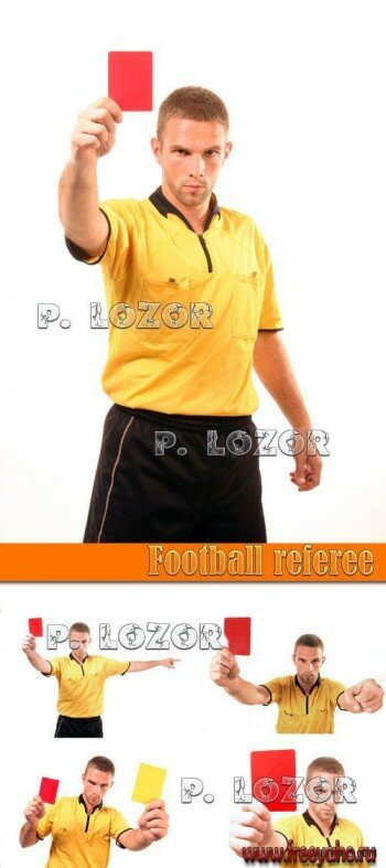 Футбольный арбитр и красная-желтая карточка - клипарт | Football referee clipart