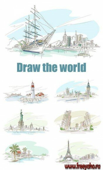 Нарисованные достопримечательности мира | Drawn attractions of the world