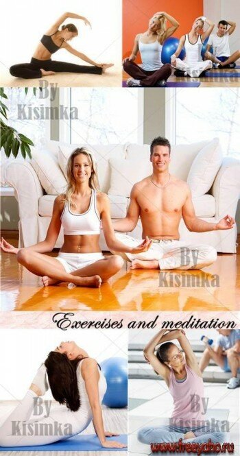 Йога, гимнастика, медитация - растровый клипарт | Gymnastics, Yoga, meditation