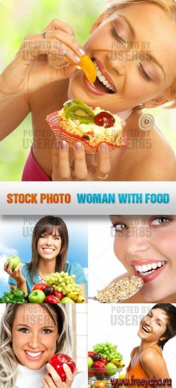     -   | Happy girls & Food clipart