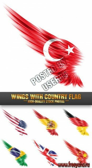 Флаги-крылья различных стран - фотосток | Country Flag