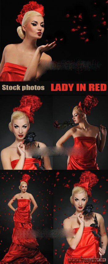     -    | Woman in red - stock photo