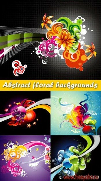      | Abstract floral vector backgrounds 2