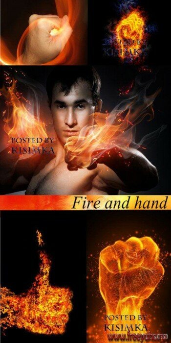   -    | Fire and hand clipart
