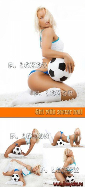     -  | Girl and soccer ball clipart