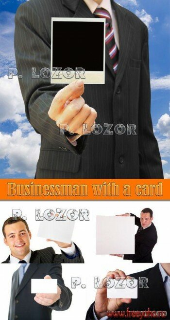        -   | Business people with white cards