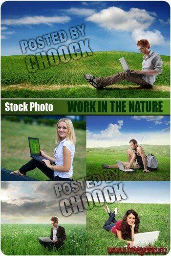     | People on nature with laptop