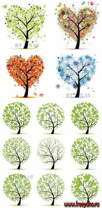   -   | Heart and green vector tree