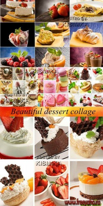      -  l Stock Photo - Beautiful dessert collage