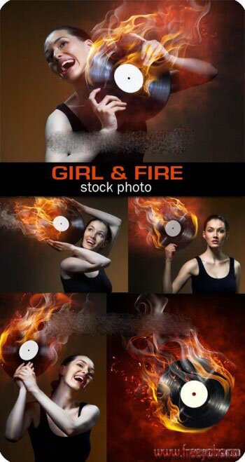     -   | Girl and flame music record