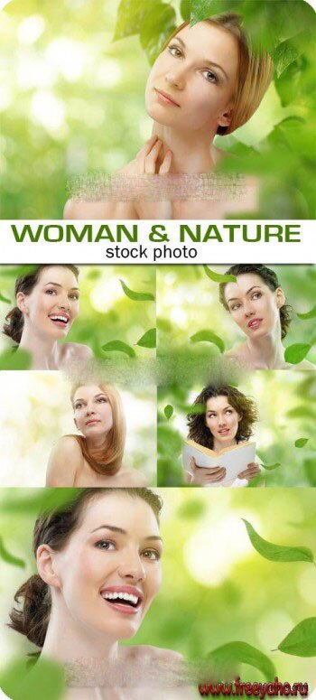      -  | Woman and nature background