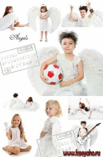   -      | Cute little Angels on white background