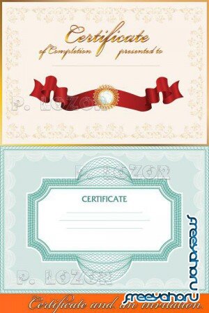 Сертификат и приглашение в векторе | Certificate and invitation vector