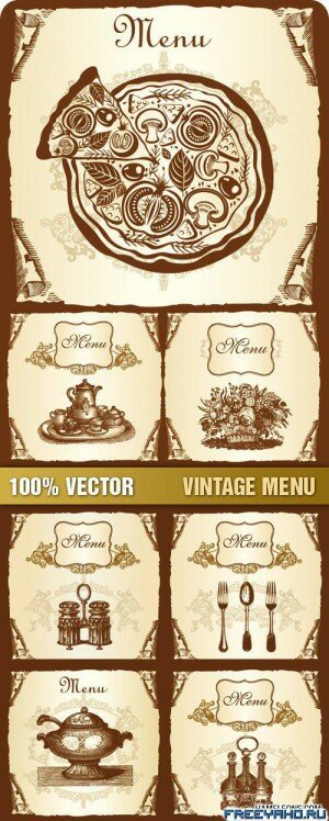 Stock Vector - Vintage Menu |    