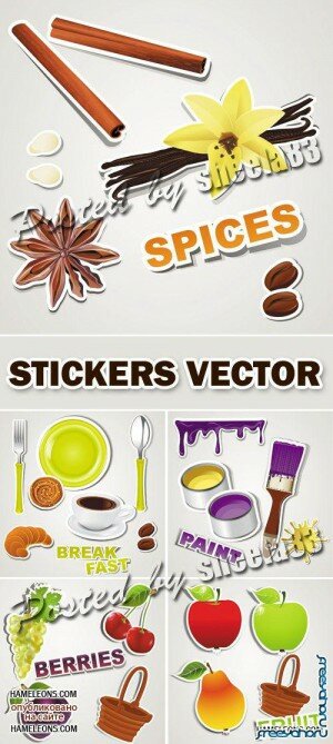        -  | Stickers Food Vector Collection