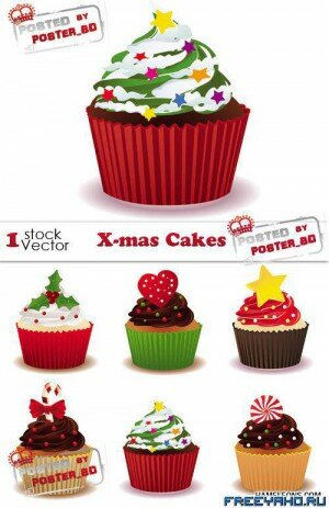     | Christmas vector cakes