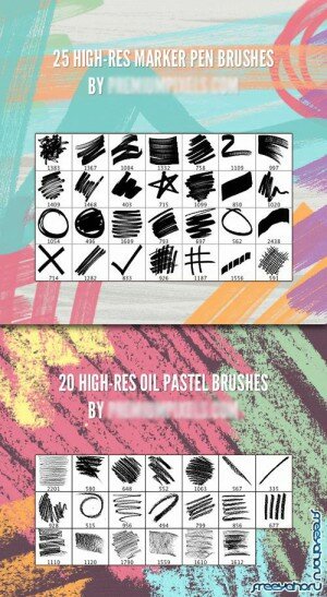 Brushes for Adobe Photoshop - Marker, Pens, Pencils