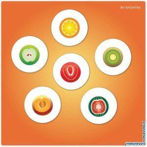 Иконки фруктов в векторе | Fruit vector icons
